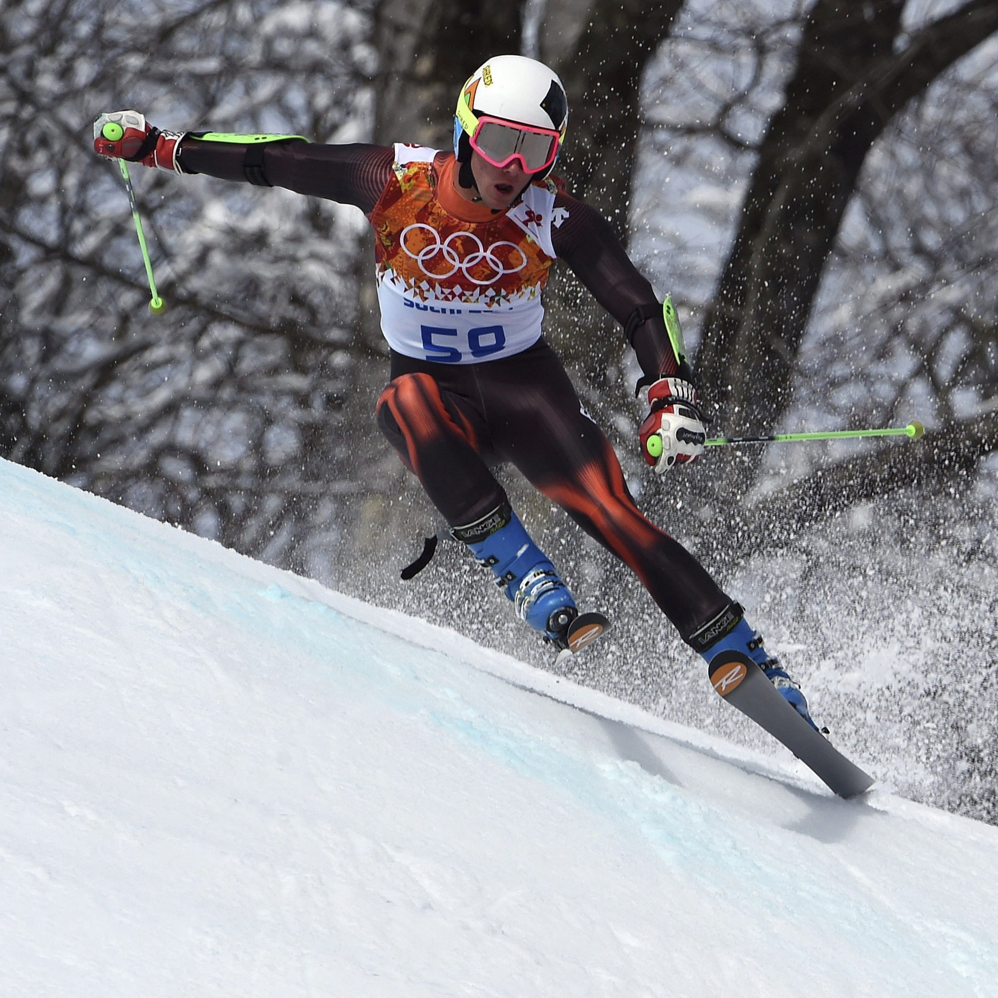 ZOR07 KRASNAYA POLYANA (RUSIA), 19/02/2014.- El español Alex Puente Tasias durante la prueba del gigante de esquí alpino masculino disputado en las pistas de Rosa Khutor en la localidad de Krasnaya Polyana, Rusia hoy 18 de febrero de 2014 con motivo de los Juegos Olímpicos de Invierno de Sochi. EFE/Justin Lane